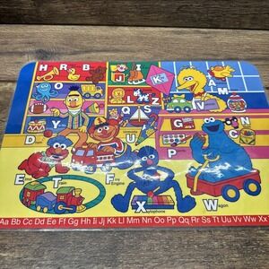 Vintage Sesame Street Alphabet Placemat 2000 Muppets 2 Sided Laminate Big Bird‎